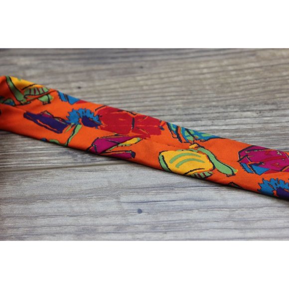 Gap vintage men's 90s Y2K novelty print Italian silk‎ tie - Picture 9 of 11
